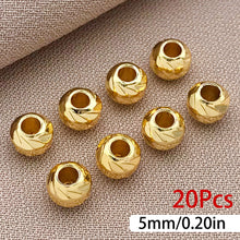 Load image into Gallery viewer, 20Pcs Brass Bead 18K Gold Plated Brass Striped Cut Flower Spacer Beads For DIY Jewelry Making Accessories