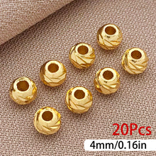 Load image into Gallery viewer, 20Pcs Brass Bead 18K Gold Plated Brass Striped Cut Flower Spacer Beads For DIY Jewelry Making Accessories