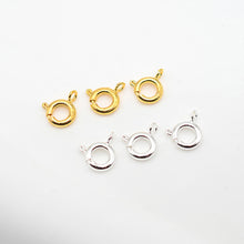 Load image into Gallery viewer, 10Pcs Pure Copper Plated O Spring Clasps Round End Connectors For DIY Bracelet Jewelry Making Accessories