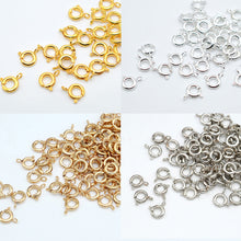 Load image into Gallery viewer, 10Pcs Pure Copper Plated O Spring Clasps Round End Connectors For DIY Bracelet Jewelry Making Accessories