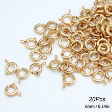 Load image into Gallery viewer, 10Pcs Pure Copper Plated O Spring Clasps Round End Connectors For DIY Bracelet Jewelry Making Accessories
