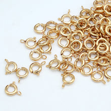 Load image into Gallery viewer, 10Pcs Pure Copper Plated O Spring Clasps Round End Connectors For DIY Bracelet Jewelry Making Accessories