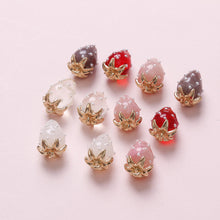 Load image into Gallery viewer, 2Pcs 3D Pearl Resin Strawberry Pendant Charm For DIY Earring Necklace Hairpin Bracelet Jewelry Accessories