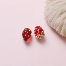 Load image into Gallery viewer, 2Pcs 3D Pearl Resin Strawberry Pendant Charm For DIY Earring Necklace Hairpin Bracelet Jewelry Accessories