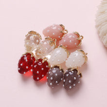 Load image into Gallery viewer, 2Pcs 3D Pearl Resin Strawberry Pendant Charm For DIY Earring Necklace Hairpin Bracelet Jewelry Accessories