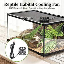 Load image into Gallery viewer, USB/US Plug Reversible Terrarium Fan Humidity Removal & Cooling Ventilation Exhaust or Intake for Chameleon Tortoise Lizard Snake Gecko Enclosure