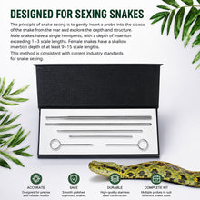 Load image into Gallery viewer, Snake Sexing Probe Stainless Steel Gender Detector for Corn Snake King Snake Hognose Rounded Tip Safe Probing Tool for Reptile Breeding