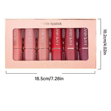 Load image into Gallery viewer, Matte Lipstick 6 Colors Optional Velvet Finish Long Lasting Waterproof Smudge Proof Nude Red Pink Brown Natural Day Night Makeup