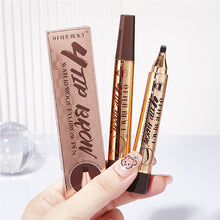 Load image into Gallery viewer, 4 Prong Fork Eyebrow Pen Waterproof Split Tip Microblade Eyebrow Pencil Natural Hairstroke Waterproof Smudge Proof Long Lasting