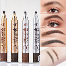 Load image into Gallery viewer, 4 Prong Fork Eyebrow Pen Waterproof Split Tip Microblade Eyebrow Pencil Natural Hairstroke Waterproof Smudge Proof Long Lasting