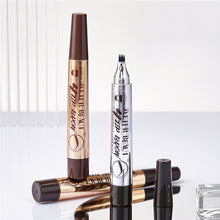 Load image into Gallery viewer, 4 Prong Fork Eyebrow Pen Waterproof Split Tip Microblade Eyebrow Pencil Natural Hairstroke Waterproof Smudge Proof Long Lasting