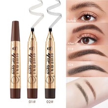 Load image into Gallery viewer, 4 Prong Fork Eyebrow Pen Waterproof Split Tip Microblade Eyebrow Pencil Natural Hairstroke Waterproof Smudge Proof Long Lasting