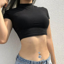 Load image into Gallery viewer, Titanium Steel Navel Ring Banana Barbell 8-16mm Belly Button Rings Round Zircon Piercing Jewelry For Women