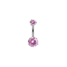 Load image into Gallery viewer, Titanium Steel Navel Ring Banana Barbell 8-16mm Belly Button Rings Round Zircon Piercing Jewelry For Women