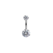 Load image into Gallery viewer, Titanium Steel Navel Ring Banana Barbell 8-16mm Belly Button Rings Round Zircon Piercing Jewelry For Women