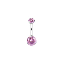 Load image into Gallery viewer, Titanium Steel Navel Ring Banana Barbell 8-16mm Belly Button Rings Round Zircon Piercing Jewelry For Women