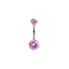 Load image into Gallery viewer, Titanium Steel Navel Ring Banana Barbell 8-16mm Belly Button Rings Round Zircon Piercing Jewelry For Women