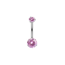 Load image into Gallery viewer, Titanium Steel Navel Ring Banana Barbell 8-16mm Belly Button Rings Round Zircon Piercing Jewelry For Women