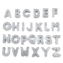 Load image into Gallery viewer, Crystal Alphabet Shoe Charms Glitter Rhinestone Letter Shoes Charm Decorations Jewelry Slider Bracelet Wristbands Accessories