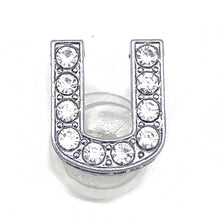 Load image into Gallery viewer, Crystal Alphabet Shoe Charms Glitter Rhinestone Letter Shoes Charm Decorations Jewelry Slider Bracelet Wristbands Accessories