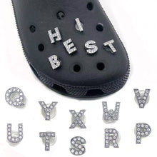 Load image into Gallery viewer, Crystal Alphabet Shoe Charms Glitter Rhinestone Letter Shoes Charm Decorations Jewelry Slider Bracelet Wristbands Accessories