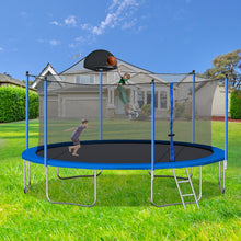 Load image into Gallery viewer, 14FT Trampoline for Adults & Kids with Basketball Hoop, Outdoor Trampolines w/Ladder and Safety Enclosure Net for Kids and Adults