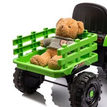 Load image into Gallery viewer, Ride on Tractor with Trailer,12V Battery Powered Electric Tractor Toy w/Remote Control,electric car for kids,Three speed adjustable,Power display, USB,MP3 ,Bluetooth,LED light,Two-point safety belt