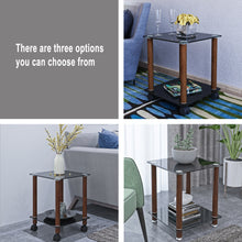 Load image into Gallery viewer, 1-Piece Black + Walnut Side Table , 2-Tier Space End Table ,Modern Night Stand, Sofa table, Side Table with Storage Shelve