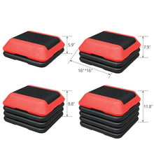 Load image into Gallery viewer, Height-Adjustable Step Aerobics Platform Fitness Equipment Stepper Trainer Exercise Step Platform with 4 Riser Red