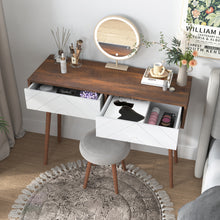 Load image into Gallery viewer, Entryway Table with 2 Carved Panel Drawers, Console Table with Storage Space and Wood Legs,Sofa Table Behind Couch for Hallway, Living Room, Natural Color