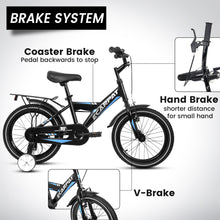 Load image into Gallery viewer, A14115 Kids Bike 14 inch for Boys & Girls with Training Wheels, Freestyle Kids' Bicycle with fender and carrier.