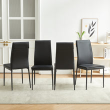 Load image into Gallery viewer, Dining chairs set of 4, Black modern kitchen chair with metal leg