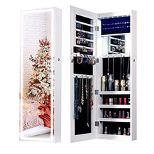 Load image into Gallery viewer, Fashion Simple Jewelry Storage Mirror Cabinet With LED Lights Can Be Hung On The Door Or Wall