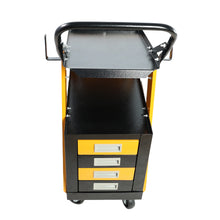 Load image into Gallery viewer, Multi-function welder trolley, MIG TIG ARC plasma cutter storage tank with 2 safety chains, portable 4-drawer chest, weight 280 LBS