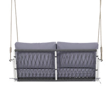 Load image into Gallery viewer, TREXM 1-Piece Woven Rope Outdoor Swing Sofa with Soft Cushions Seating 2 for Patio, Courtyard and Balcony (Light Grey)