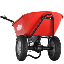 Load image into Gallery viewer, RedRock Wheelbarrow Utility Cart Electric Powered 24V DC 180W AGM Battery 330lbs (150kgs) Max Capacity Barrel Dump Material Debris Hauler