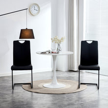 Load image into Gallery viewer, Dining chairs set of 2, Black PU Chair modern kitchen chair with metal leg