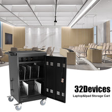 Load image into Gallery viewer, Mobile Charging Cart and Cabinet for Tablets Laptops 32-Device