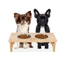 Load image into Gallery viewer, Gardenia Raised Dog Bowl Stand for Medium Sized Dogs, Elevated Dog Bowls, Bamboo Raised Dog Bowl, Dog Food Bowl Stand, Feeding Station