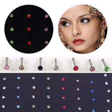 Load image into Gallery viewer, New 40pcs Colors Surgical Steel Crystal Nose Stud Rings Body Piercing Jewelry