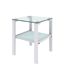 Load image into Gallery viewer, Glass two layer tea table, small round table, bedroom corner table, living room white side table(White)