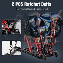 Load image into Gallery viewer, Hydraulic Motorcycle Lift Jack, 1500 LBS Capacity Foot-Operated Motorcycle Lift Table, ATV Scissor Lift Jack with 4.5" - 15" Lifting Range, Portable Motorcycle Lift Table with Wheels