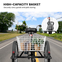 Load image into Gallery viewer, A24632 Adult Tricycles 7 Speed, Adult Trikes 24 inch 3 Wheel Bikes, Three-Wheeled Bicycles Cruise Trike with Shopping Basket for Seniors, Women, Men