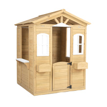 Load image into Gallery viewer, Wooden Playhouse for Kids Outdoor with Working Door, Windows, Mailbox, Flowers Pot Holder, 39" x 38" x 55.5"