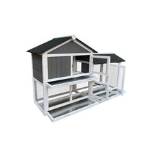 Load image into Gallery viewer, Removable Tray Ramp wooden outdoor rabbit hutch with running cage