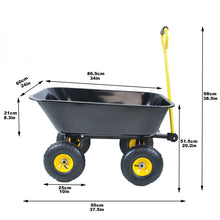 Load image into Gallery viewer, Folding car Poly Garden dump truck with steel frame, 10 inches. Pneumatic tire, black
