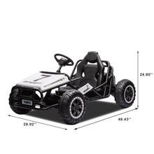 Load image into Gallery viewer, White, 24V Ultimate Go-Kart, Ride On Toy for Big Kids Ages 6+, 2x200W Powerful Motor, 6MPH Outdoor/Off road/Dirt Road Electric Car, Wide Seat, Metal Frame, Strong Shock Absorbers, High/Low Speed, Gift