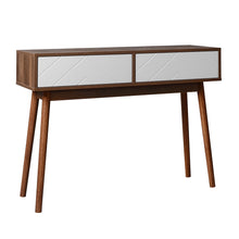 Load image into Gallery viewer, Entryway Table with 2 Carved Panel Drawers, Console Table with Storage Space and Wood Legs,Sofa Table Behind Couch for Hallway, Living Room, Natural Color