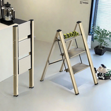 Load image into Gallery viewer, 3 step ladder, aluminum alloy ladder, folding ladder, with wide non-skid pedals 300 lb capacity home office portable ladder, light and strong compact, can be used in the study bedroom kitchen office