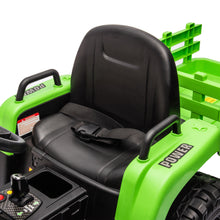 Load image into Gallery viewer, Ride on Tractor with Trailer,12V Battery Powered Electric Tractor Toy w/Remote Control,electric car for kids,Three speed adjustable,Power display, USB,MP3 ,Bluetooth,LED light,Two-point safety belt